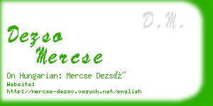 dezso mercse business card